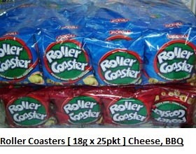 [  18g x 25pkts] Roller Coasters [Cheese / BBQ] Halal