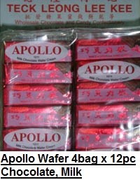 [ 4bag x 12pcs ] Apollo Wafer [Chocolate / Milk] Halal