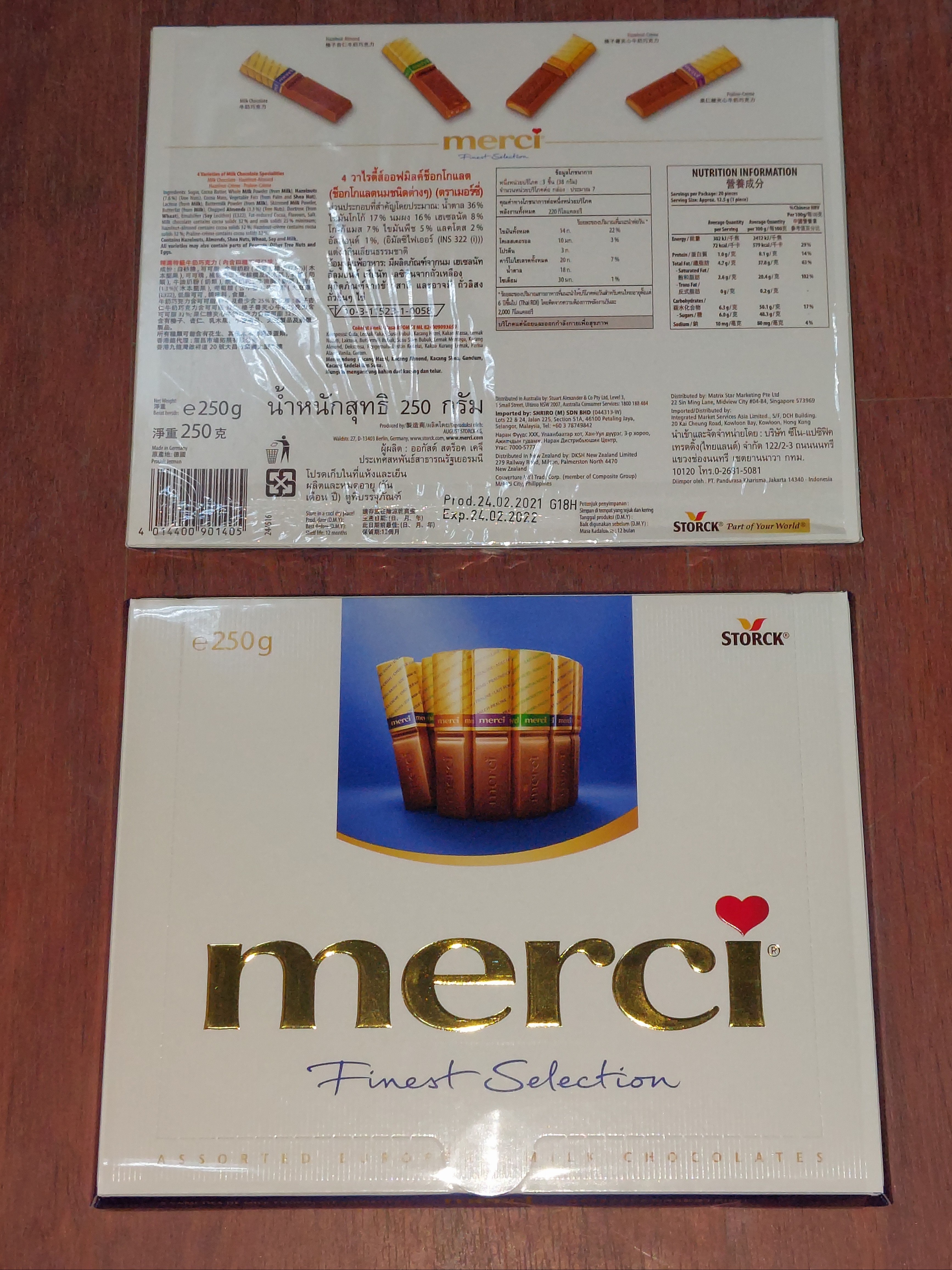 [ Blue ] Merci Assorted Milk Chocolate Tray [ 250g x 3 Trays ]