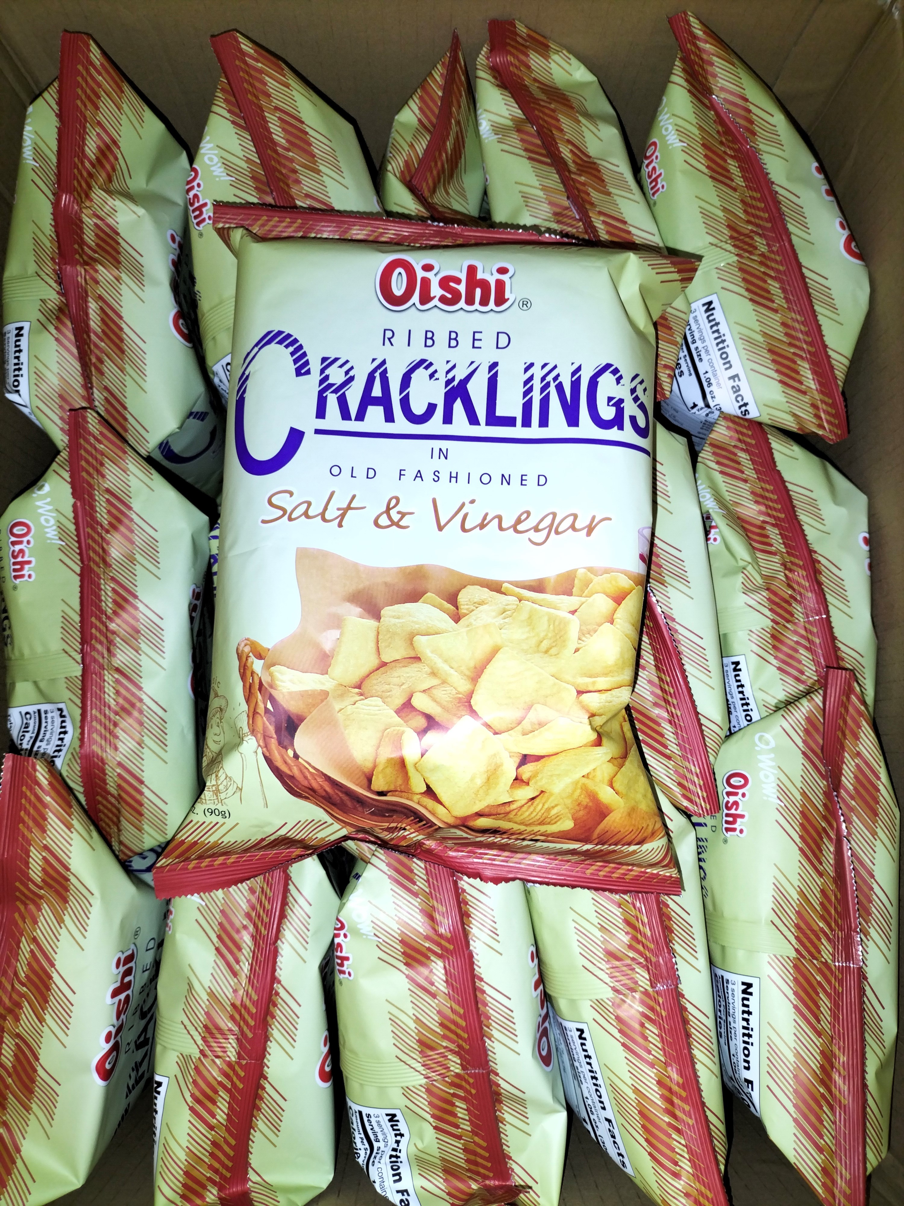 [ 90g x 10pkts ] Oishi Ribbed Cracklings